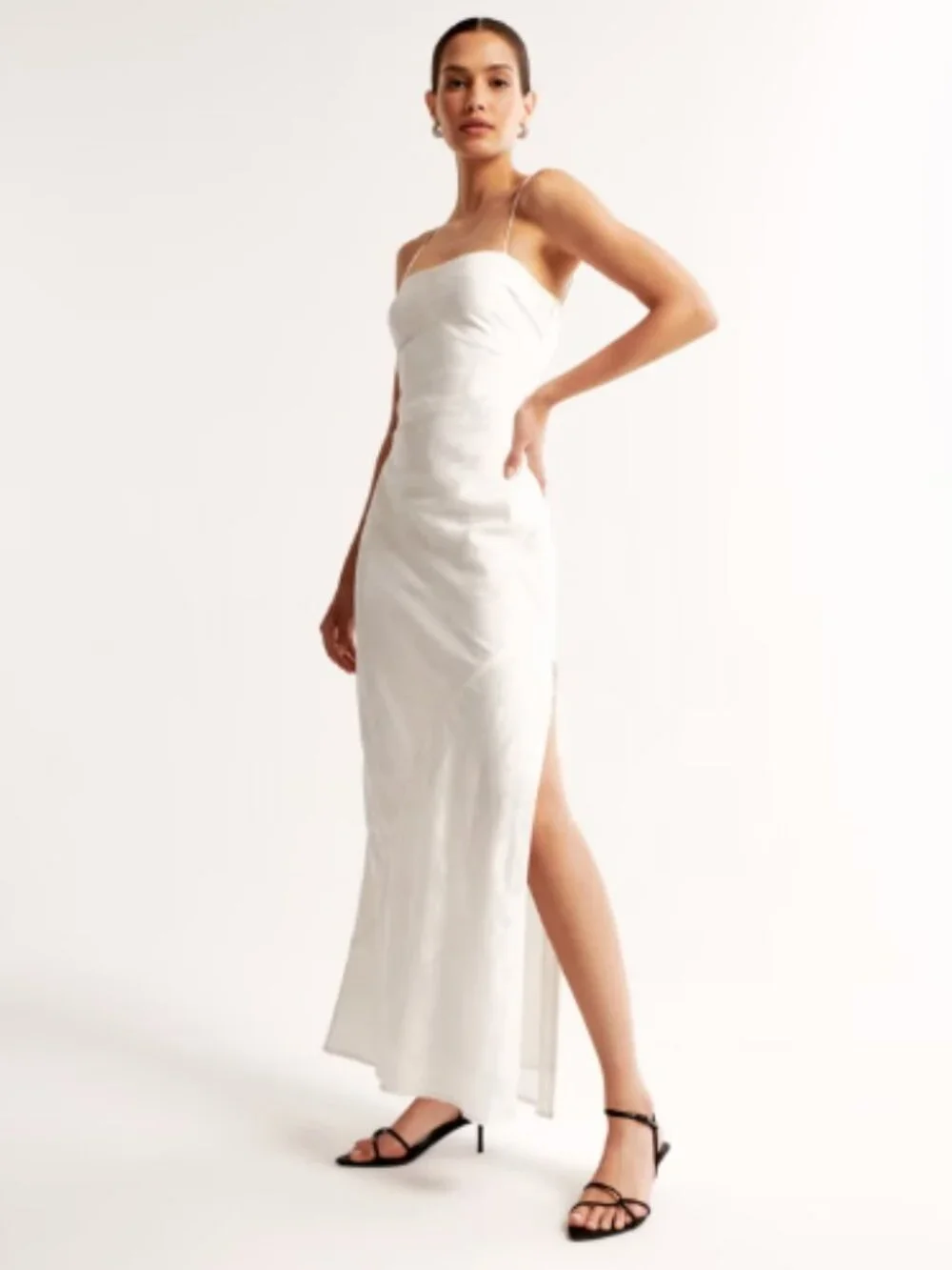 The A&F Julia Slip Satin Jacquard Maxi Dress (Medium Petite)